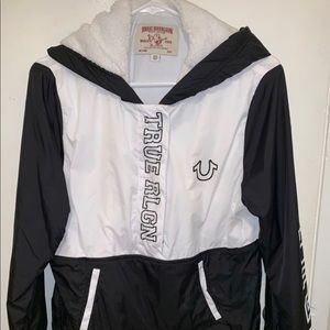 True Religion Red And White Windbreaker 